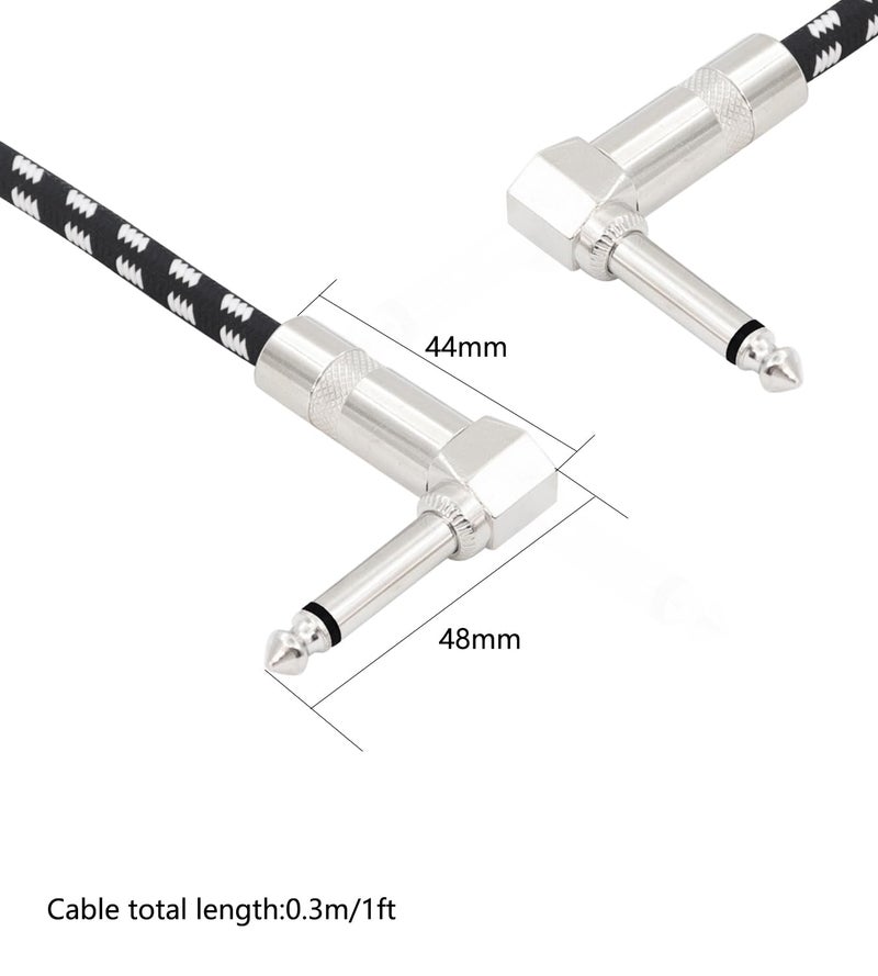 LANMINGLEL Right Angle 1/4 Inch Instrument Cable Short TS Guitar Cable Electric Guitar Amp Cord 6.35mm Stereo Audio Cable for Guitar Bass Keyboard and Pro Audio 2 Pack(1FT) - Image 4